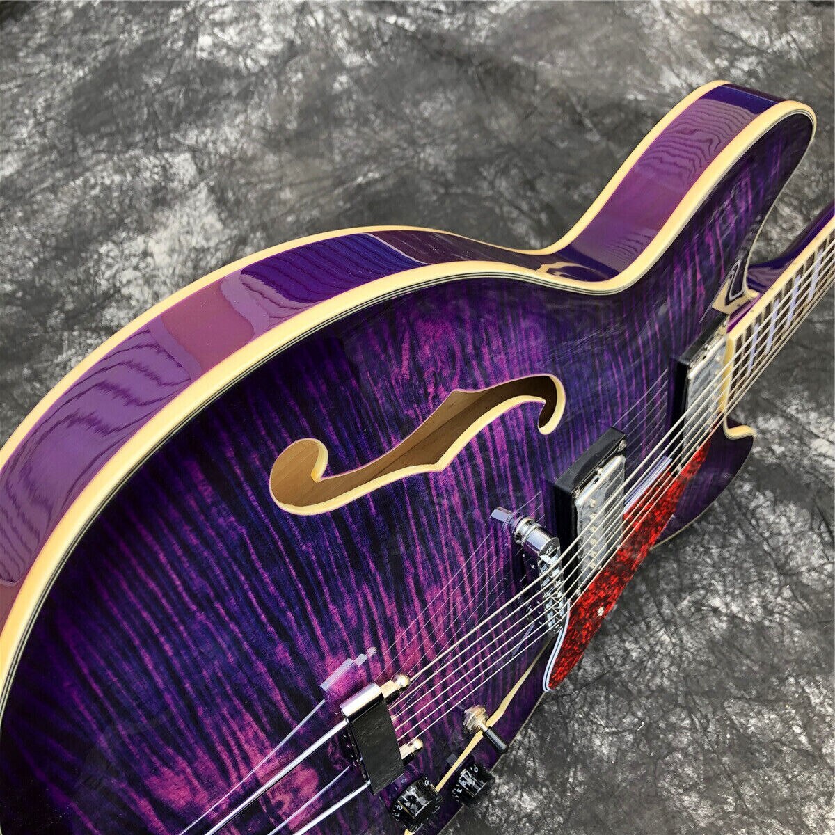 Hot Custom Grote Purple Burst Maple Semi Hollow Archtop