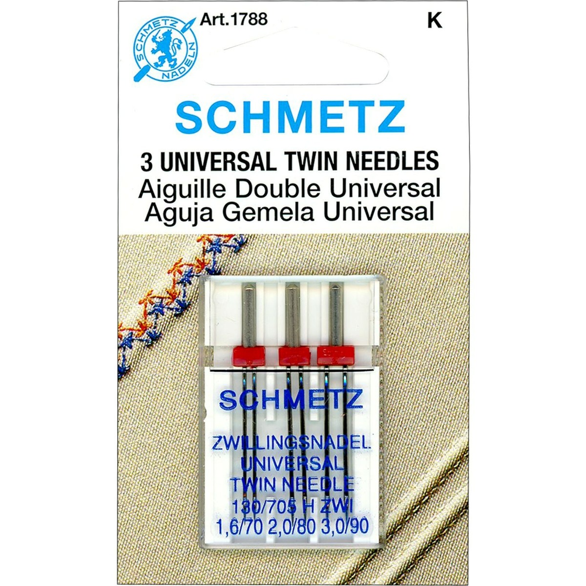 Schmetz Universal Twin Sewing Machine Needles 3 Pack Asst Size (70
