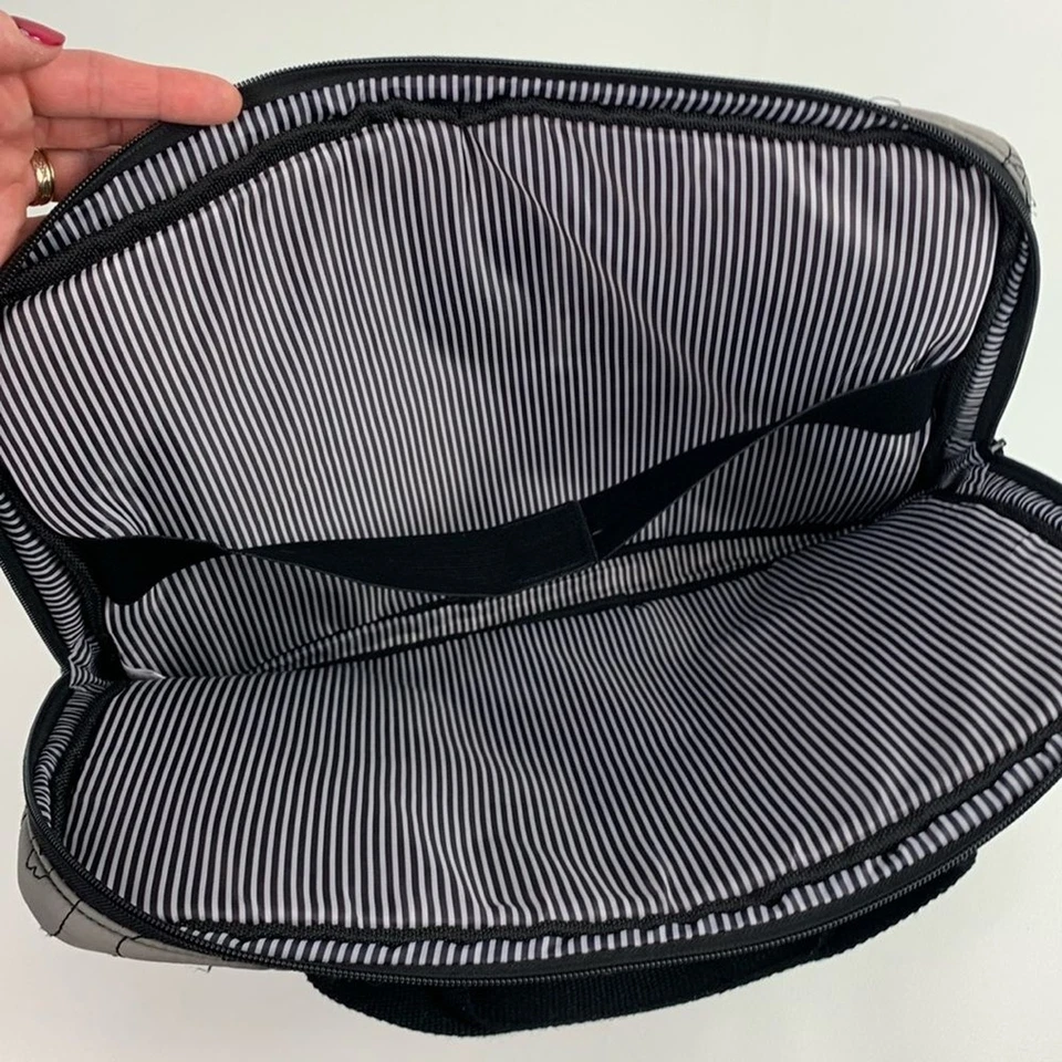 Thirty One Laptop Tablet Bolsa Estuche Bolso de Viaje Acolchado Gris Negro Bolsillos con Cremallera Foto 4 de 4