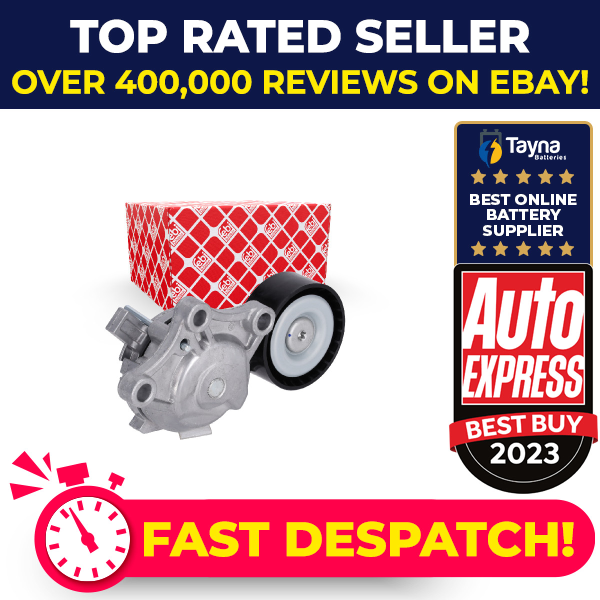 Aux Belt Tensioner fits CITROEN BERLINGO MULTISPACE B9 1.6D 2008 on Drive Febi
