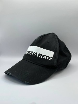 Dsquared2 Icon Logo Dean & Dan Caten Baseball Cap Black Distressed One Size