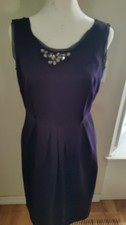 Vera Wang Sz 4 Eggplant Beaded Silky Sleeveless Holiday Dress w/ side pockets