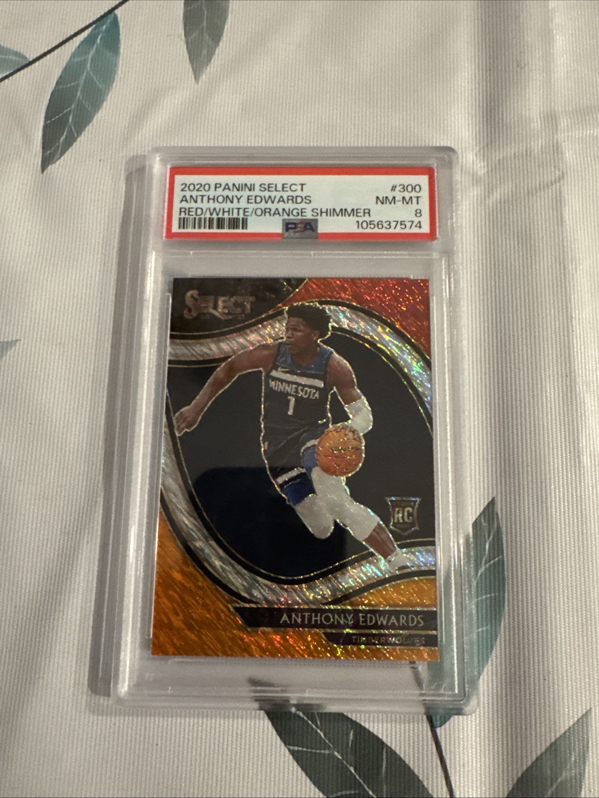 2020-21 Panini Select - Anthony Edwards #300 Red White Orange Shimmer Prizm (RC)