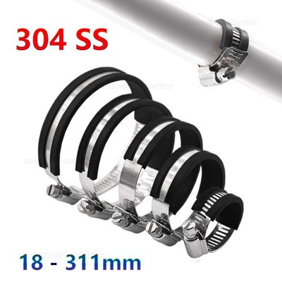 Rubber Lined Jubilee Type Clips Cable Mounting Hose Pipe Clamp Stainless Steel