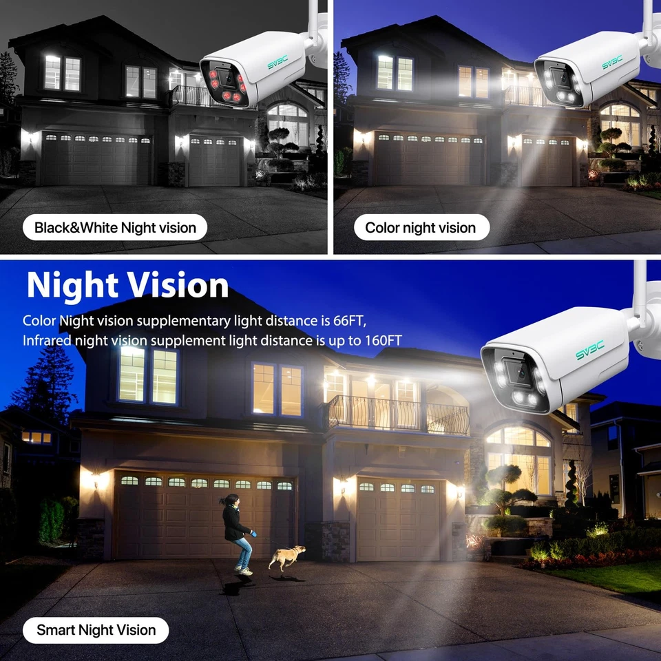 4K WiFi IP Camera Outdoor, 8MP Wired Bullet Security Cameras with Floodlight ... - Image 3 of 4