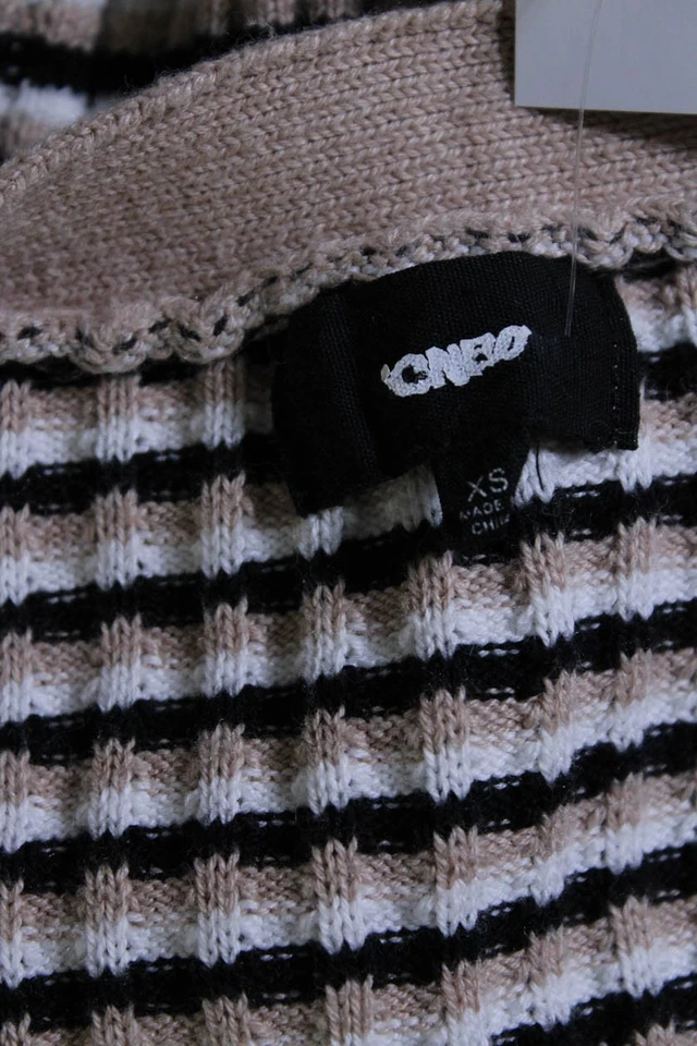 Cárdigan suéter manga larga a rayas multicolor Monrow para mujer talla XS Foto 4 de 4