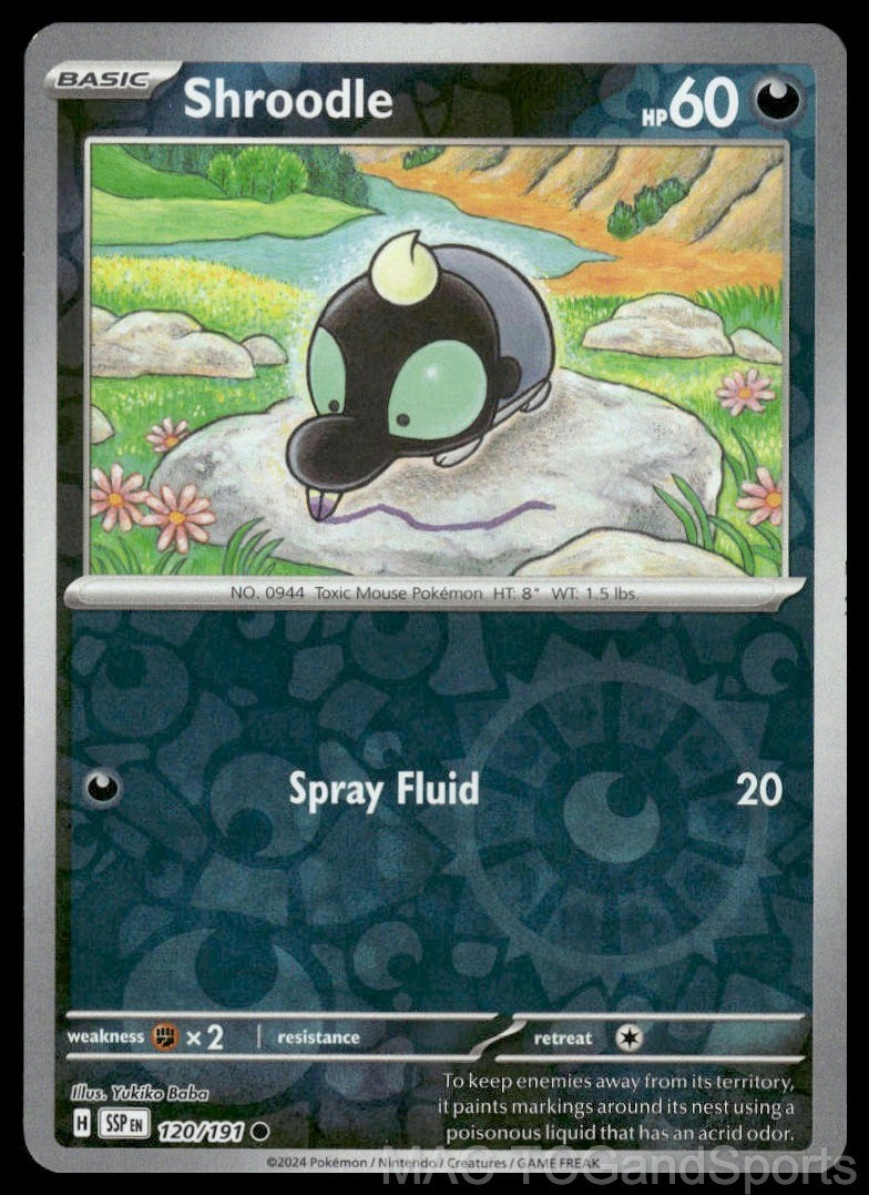 Shroodle 120/191 Reverse Holo Surging Sparks Pokemon TCG NM