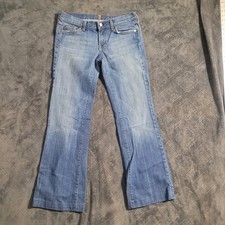 7 For All Mankind Womens Style Flare Jeans Size 30 Light Wash Made In USA