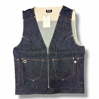 Unused FAF(Fake As Flowers) Denim Vest Denim 312902 Indigo 2 （12636M）