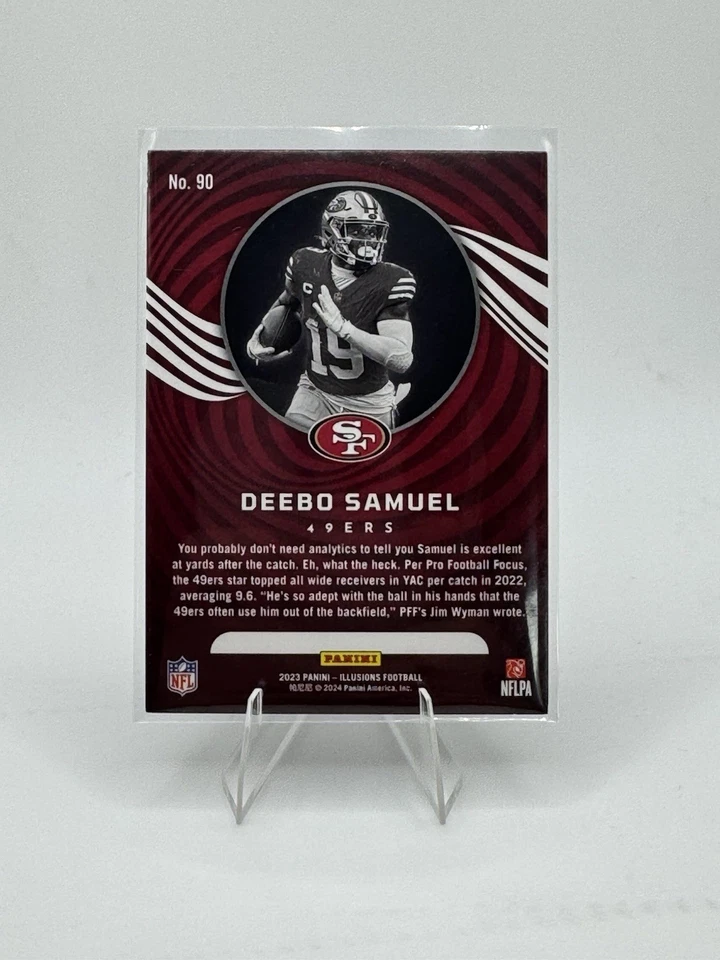 2023 Panini Illusions - Deebo Samuel Black Cracked Ice Signature 03/50 #90 - Image 2 of 2