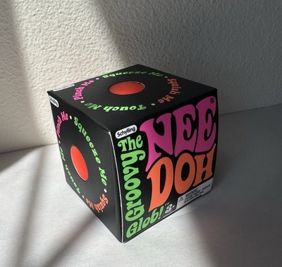 Schylling NeeDoh Groovy Glob Glow in the Dark Squeeze Sensory Toy Orange 3+