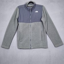 NORTH FACE Jacket Youth XL 18/20 Gray Full Zip Fleece Outdoor Layer NF0A4P9Q DYY