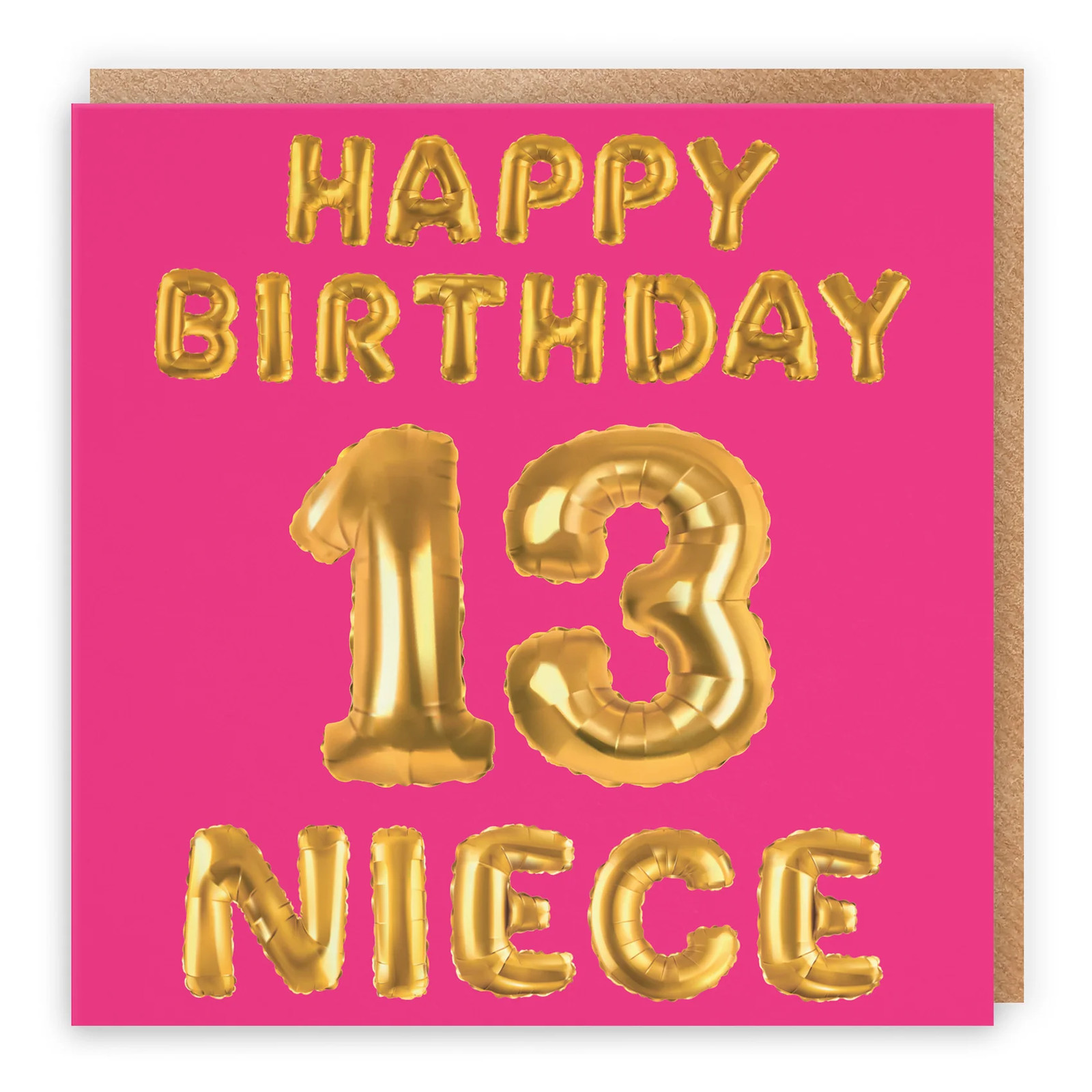 13th Niece Birthday Card Balloon