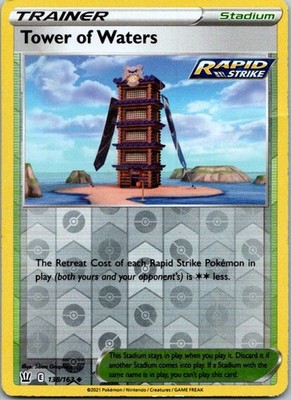 Tower of Waters Reverse Holo Uncommon SWSH05: Battle Styles 138/163