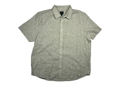 14th & UNION Gray Linen-Blend BUTTON-UPSHIRT Casual Summer Beach Golf Men XL Nwt