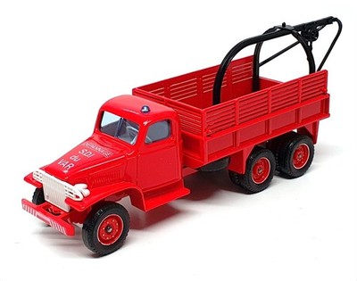 Solido Maßstab 1:60 3117 - GMC CCKW353 Feuerwehrauto mit Kran - rot