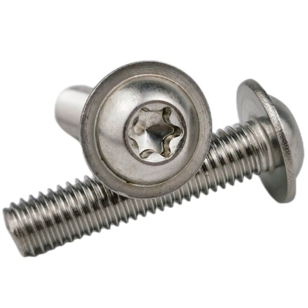 M8 - 1.25 A2 Stainless Steel Flange Torx Button Head Screws Six Lobe Allen Bolts