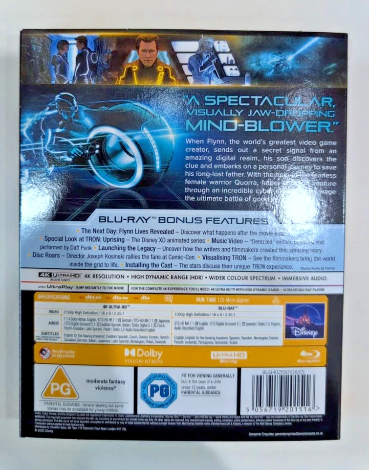 4K UHD BLU-RAY   TRON LEGACY     BRAND NEW SEALED UK STOCK - Image 2 of 2