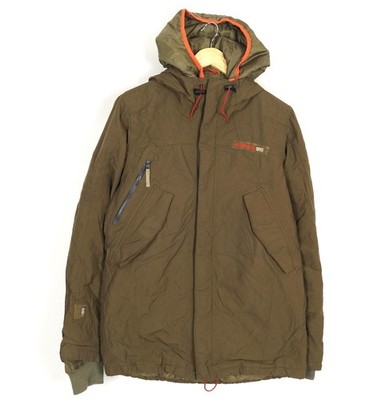 DIDRIKSONS Street Mens Jacket Size S Hooded Olive Green Insulated