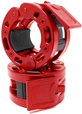 Olympic Barbell Clamps Quick Release Locking Pair Fit 2 Inch Barbell Red