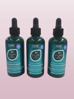HASK  HAIR-SKIN KINDNESS TEA TREE OIL & ROSEMARY SCALP RELIEF SERUM  3.3OZ. 3PCS