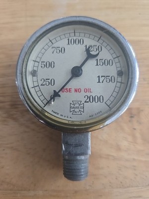 US Gauge Co. NY Pressure Gauge To 2000 Psi
