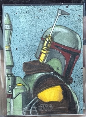 2025 Star Wars Galaxy BOBBA FETT SKETCH 1 of 1 SCOTT HOUSEMAN