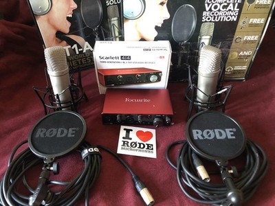 Focusrite Scarlett 4i4 3rd Gen USB Audio Interface + 2x Rode NT 1-A 1st Mikrofon