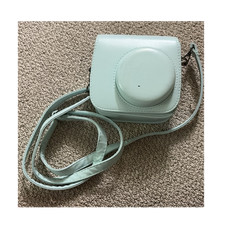 Light Blue Synthetic Leather Camera Case with Strap for Universal Cameras