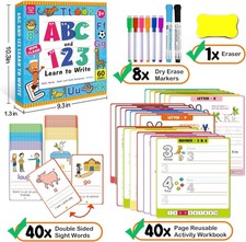 Preschool Learning Activities - Reusable Letter Number Tracing Book for Kids 3