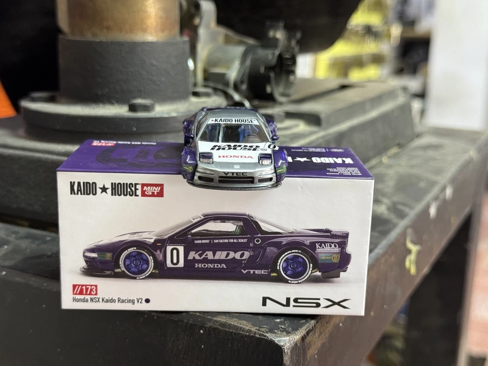 Chase!!! Kaido House x Mini GT Honda NSX Kaido Racing V2 фиолетовый #173 открытая коробка. - Изображение 4 из 4
