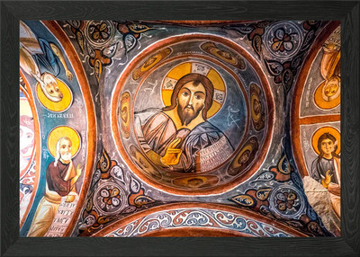 Alte religiöse Wandmalereien gerahmt Wandbild Poster Leinwanddruck Bild
