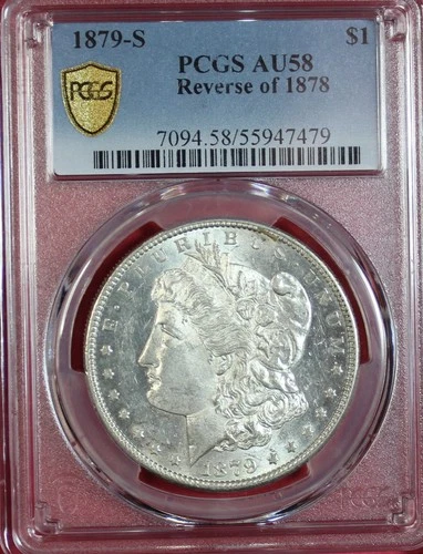 1879-S REVERSE OF 1878 MORGAN DOLLAR PCGS AU58