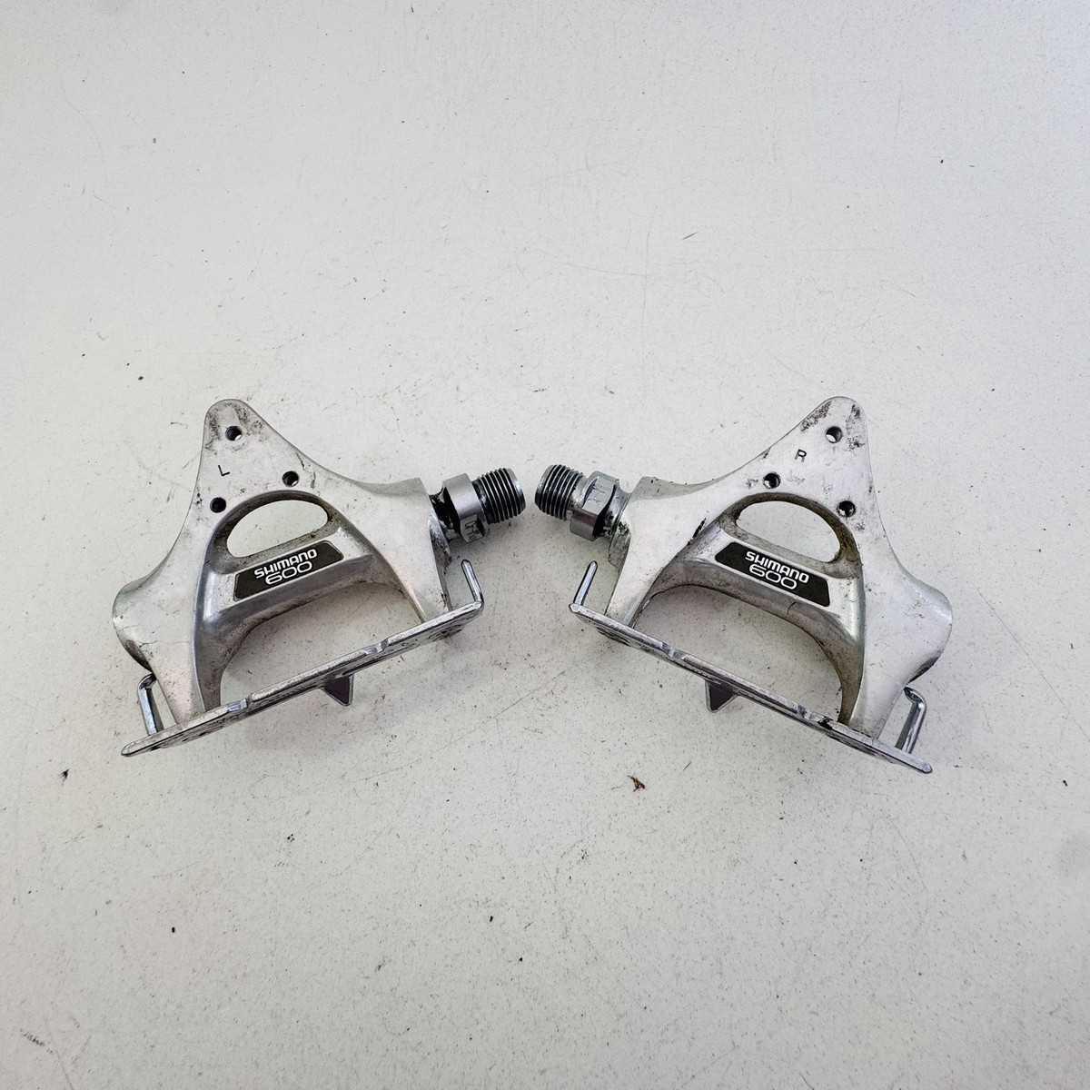 Vintage Shimano 600 PD-6207 Road Bike Quill Pedals 9/16 In Silver