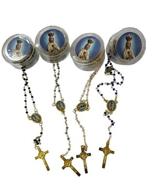 Set Of 12x Our Lady of Fatima crystal Rosaries Virgen Fatima Rosario Gift New