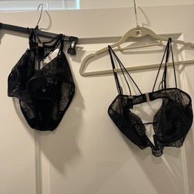For Love & Lemons SKIVVIES Lingerie Set Black Lace