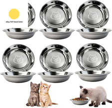 6Pcs Cat Bowls Stainless Steel Cat Bowl, Whisker Fatigue Cat-Food Bowl Metal Ca