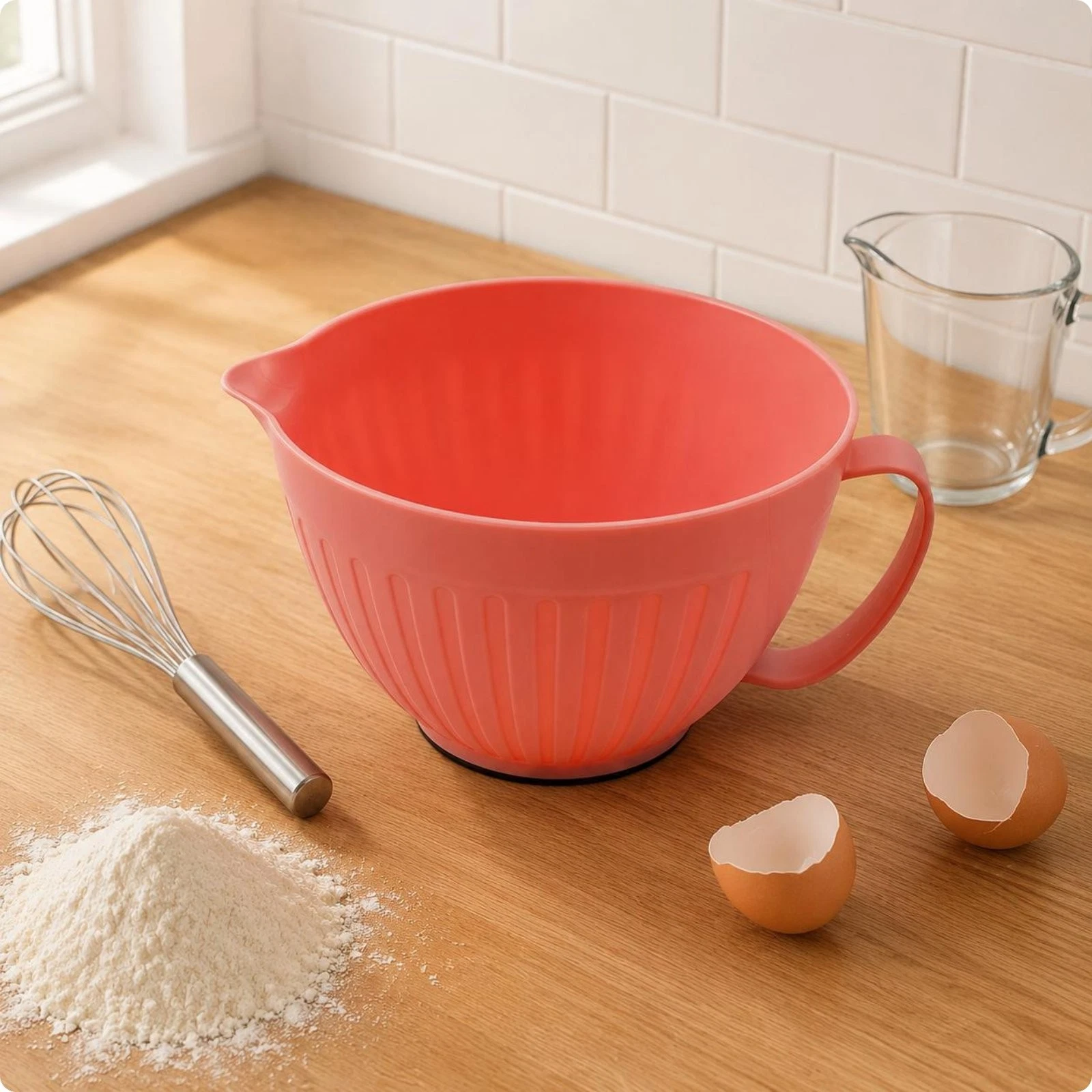 PP Salad Mixing Bowl Stackable Handled Salad Bowl Nesting for Serving