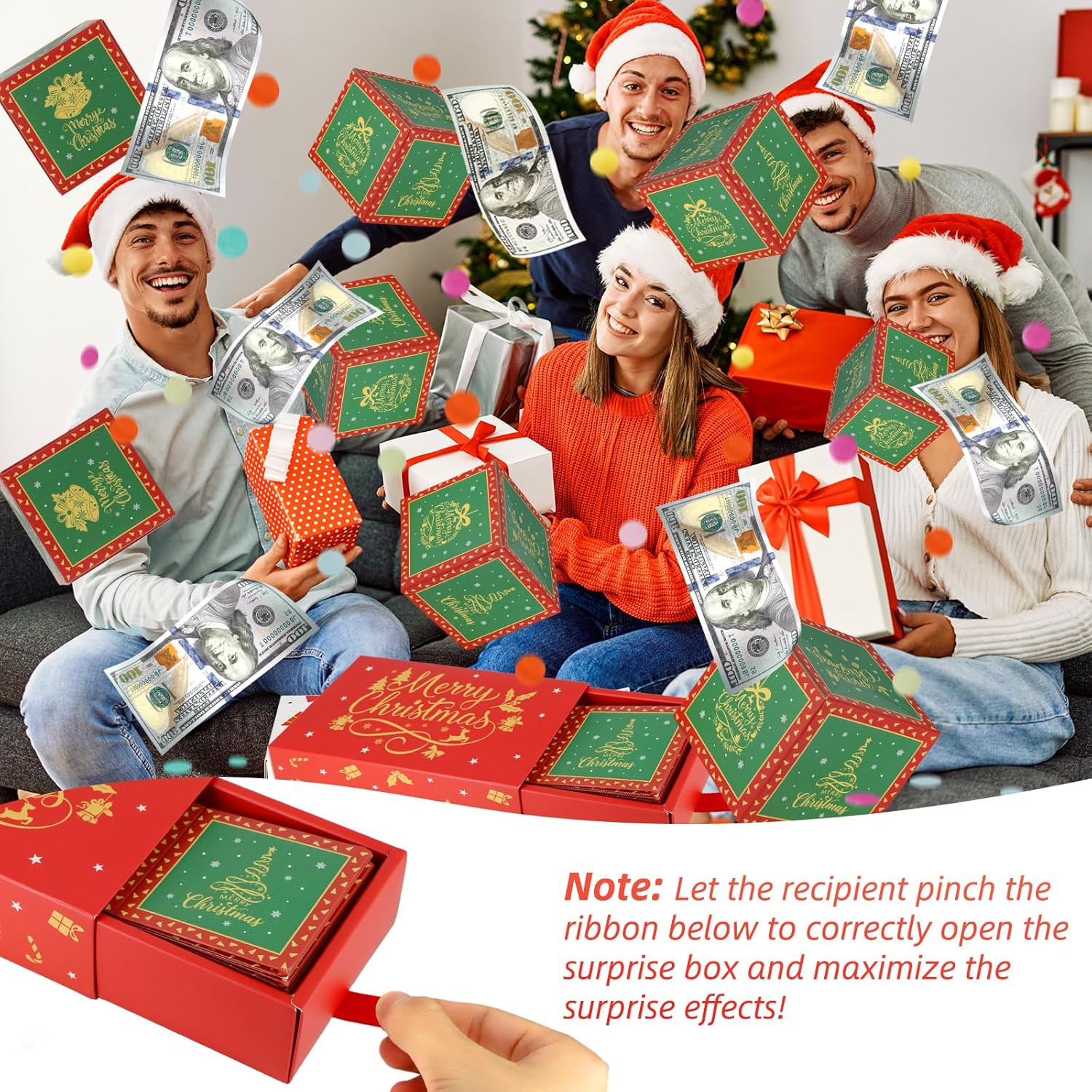 Christmas Surprise Gift Box Explosion for Money - DIY Pop Out Folding Bounce Ex