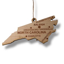 Ornament - CUSTOM - North Carolina State with Cities