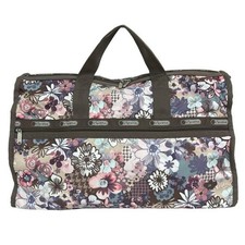 Lesportsac Boston Bag - Gray Beige Multi Floral Pattern/No Body Lock
