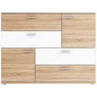 Sideboard - Sonoma Eiche - Weiß - 125 Cm Breit Sideboard Kommode Tv Sideboard