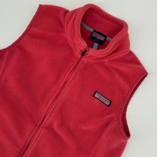 Vineyard Vines Youth Fleece Vest Pink L 14 Full Zip