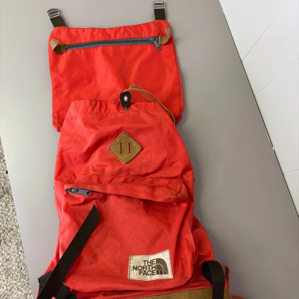 Mochila de Senderismo The North Face Vintage Años 70 Tear Drop Naranja RARA Verdadera De Colección Foto 3 de 4