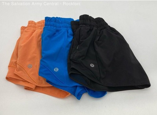 Lululemon Womens Blue Black Pull On Activewear Athletic Shorts Size 6 Lot Of 3