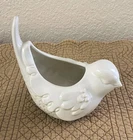 Vintage Hull Pottery Imperial-Line White #F473 Chickadee Planter Vase Song Bird