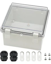 Junction Box ABS Plastic Dustproof Waterproof IP65 Electrical Box 5.9"x5.9"x3.5"