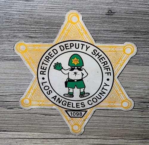 Vtg 80s Los Angeles County Retired Deputy Sheriff Police Dept Squad Car Magnet