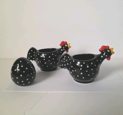 Vintage Dept 56 McNutts Roosters And Dotted Egg Salt Shaker