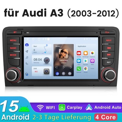 2+64GB Für AUDI A3 8P 2003-13 Android15 Autoradio Apple Carplay GPS Navi WIFI BT